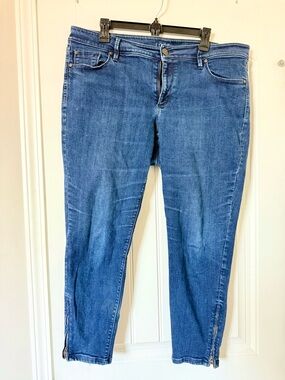 LOFT Blue Ankle Zip Stretch Jeans
